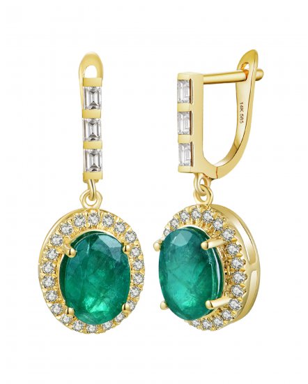 OVAL EMERALD DIAMOND DANGLING (TE2176)