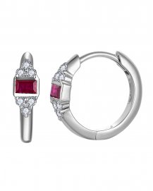 BAGUETTE RUBY DIAMOND HUGGIES (TE2180C)