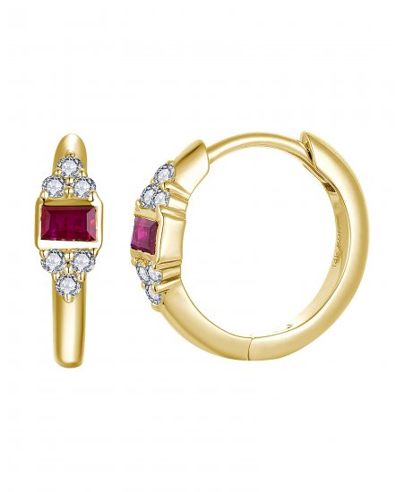 BAGUETTE RUBY DIAMOND HUGGIES (TE2180C)