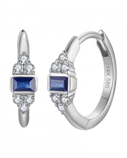 BAGUETTE SAPPHIRE DIAMOND HUGGIES (TE2180)