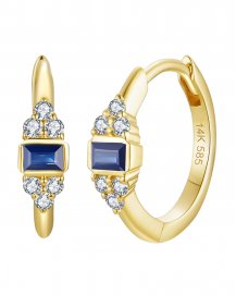 BAGUETTE SAPPHIRE DIAMOND HUGGIES (TE2180)