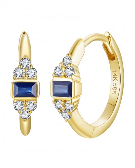 BAGUETTE SAPPHIRE DIAMOND HUGGIES (TE2180)