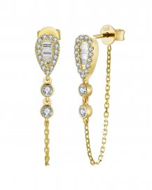 CHAIN STYLE BAGUETTE DIAMOND DANGLING (TE2186)