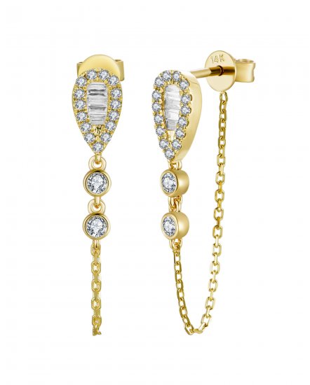CHAIN STYLE BAGUETTE DIAMOND DANGLING (TE2186)