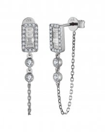 CHAIN STYLE BAGUETTE DIAMOND DANGLING (TE2187)