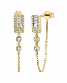 CHAIN STYLE BAGUETTE DIAMOND DANGLING (TE2187)
