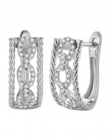LINK STYLE DIAMOND HOOPS (TE2190)