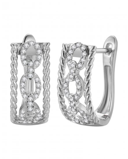 LINK STYLE DIAMOND HOOPS (TE2190)