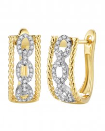 LINK STYLE DIAMOND HOOPS (TE2190)