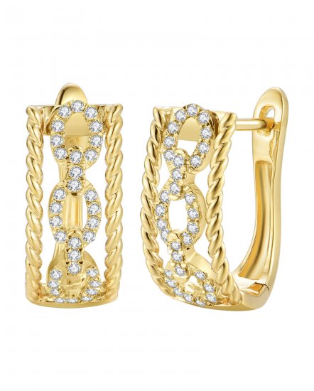 LINK STYLE DIAMOND HOOPS (TE2190)