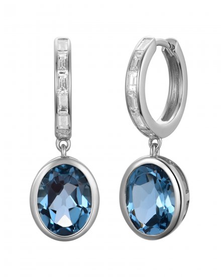 OVAL LONDON BLUE TOPAZ DIAMOND DANGLING (TE2195)