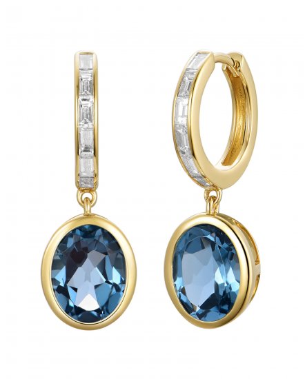 OVAL LONDON BLUE TOPAZ DIAMOND DANGLING (TE2195)