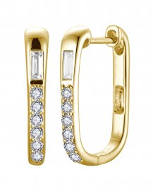 BAGUETTE DIAMOND HOOPS (TE2213)
