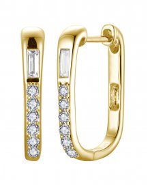 BAGUETTE DIAMOND HOOPS (TE2213)