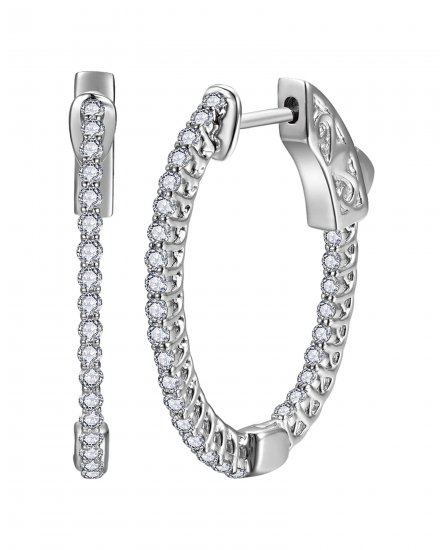 INSIDE OUTSIDE DIAMOND HOOPS (TE2218D)