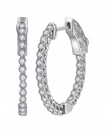 INSIDE OUTSIDE DIAMOND HOOPS (TE2218F)
