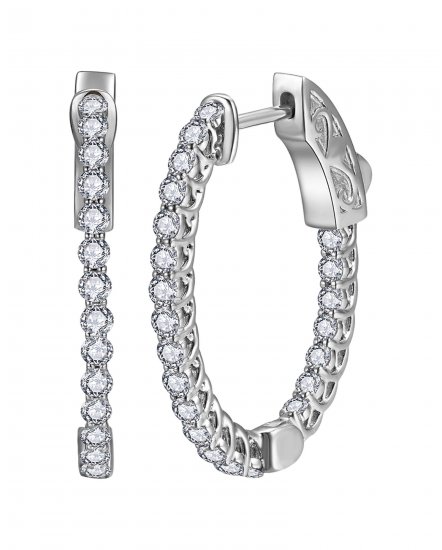 INSIDE OUTSIDE DIAMOND HOOPS (TE2218F)