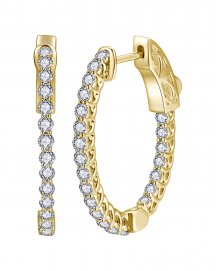 INSIDE OUTSIDE DIAMOND HOOPS (TE2218F)