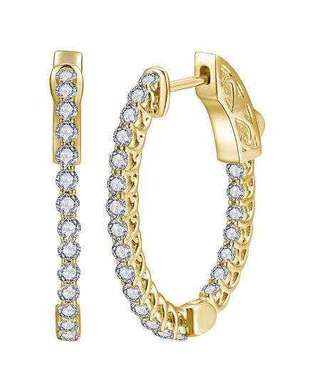 INSIDE OUTSIDE DIAMOND HOOPS (TE2218F)
