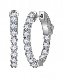 INSIDE OUTSIDE DIAMOND HOOPS (TE2218L)