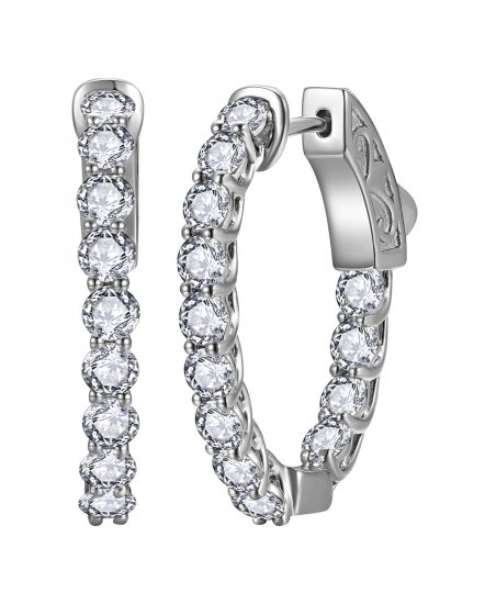 INSIDE OUTSIDE DIAMOND HOOPS (TE2218L)