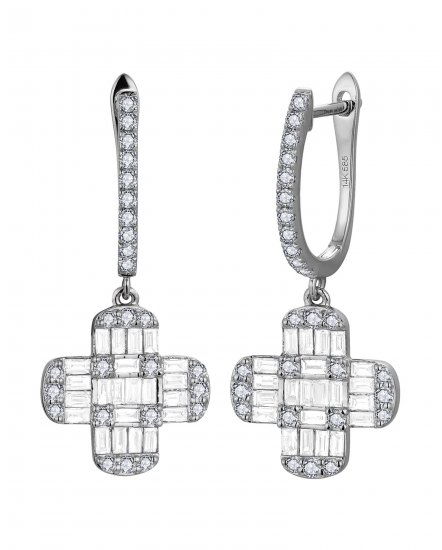 CLOVER STYLE BAGUETTE DIAMOND DANGLING (TE2223)