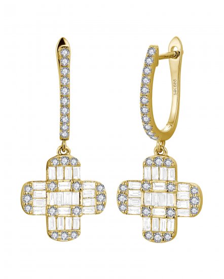 CLOVER STYLE BAGUETTE DIAMOND DANGLING (TE2223)