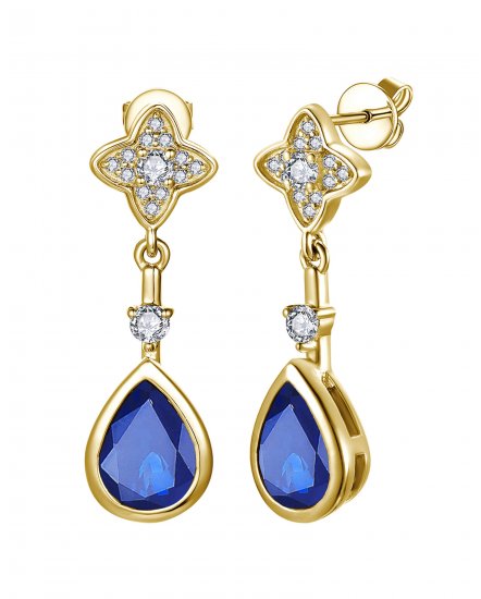 PEAR SAPPHIRE DIAMOND DANGLING (TE2291)