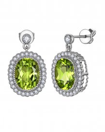 OVAL PERIDOT DIAMOND DANGLING (TE2309)