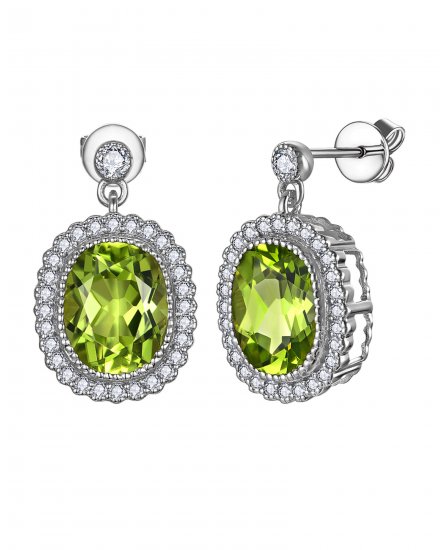 OVAL PERIDOT DIAMOND DANGLING (TE2309)