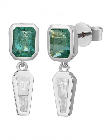 EMERALD CUT DIAMOND DANGLING (TE2512)