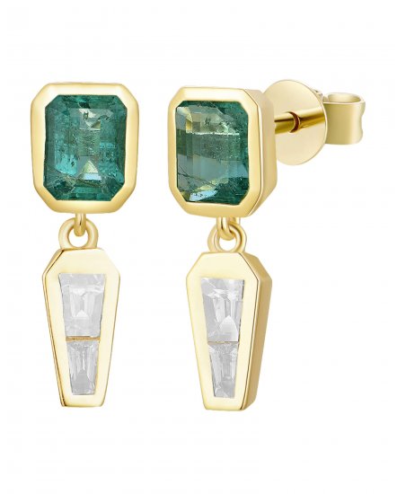 EMERALD CUT DIAMOND DANGLING (TE2512)