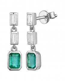 EMERALD CUT DIAMOND DANGLING (TE2513)