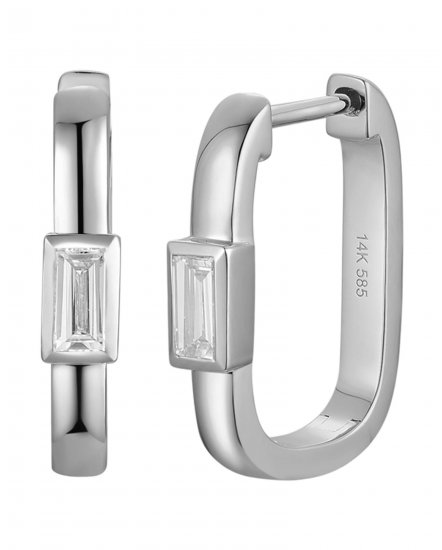 BAGUETTE DIAMOND HOOPS (TE2526)