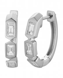 BAGUETTE DIAMOND HOOPS (TE2528)