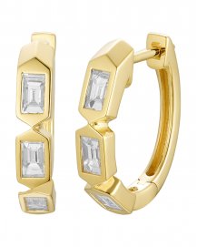 BAGUETTE DIAMOND HOOPS (TE2528)