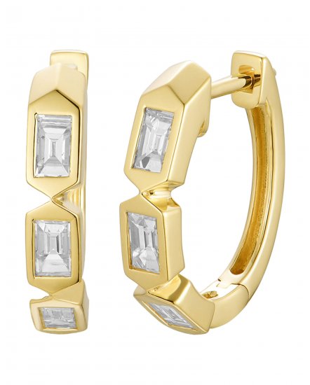 BAGUETTE DIAMOND HOOPS (TE2528)