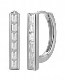 BAGUETTE DIAMOND HOOPS (TE2532)