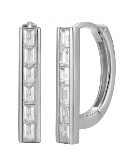 BAGUETTE DIAMOND HOOPS (TE2532)