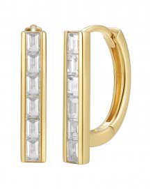 BAGUETTE DIAMOND HOOPS (TE2532)