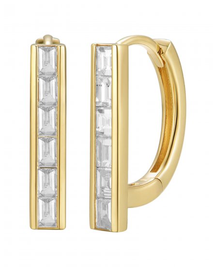 BAGUETTE DIAMOND HOOPS (TE2532)