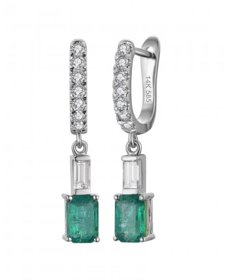 EMERALD CUT DIAMOND DANGLING (TE2535)