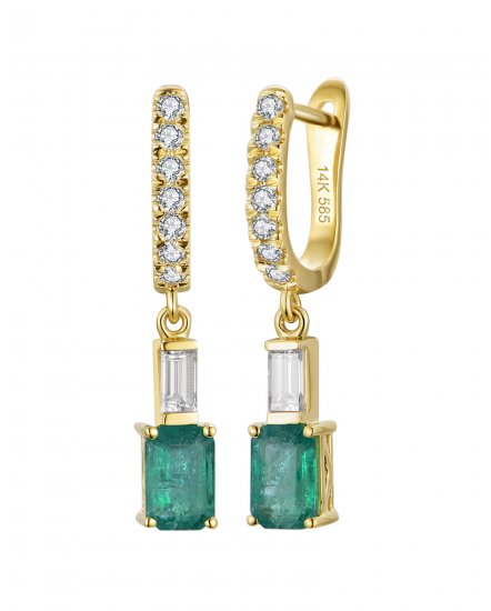 EMERALD CUT DIAMOND DANGLING (TE2535)