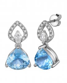PEAR AQUAMARINE DIAMOND DANGLING (TE2542)