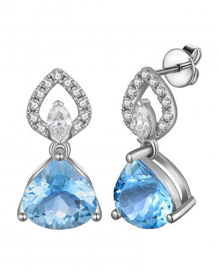 PEAR AQUAMARINE DIAMOND DANGLING (TE2542)