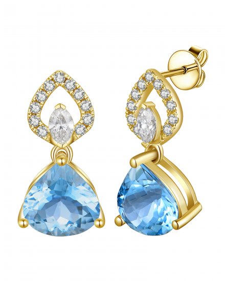 PEAR AQUAMARINE DIAMOND DANGLING (TE2542)