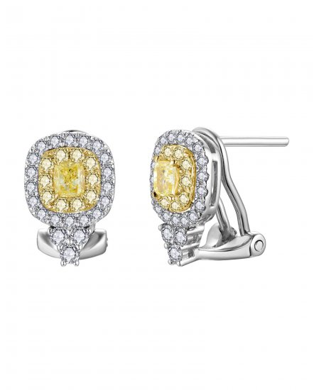 MULTI TONE CUSHION DIAMOND OMEGA BACK (TE2550)