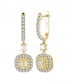 MULTI TONE CUSHION DIAMOND DANGLING (TE2555)