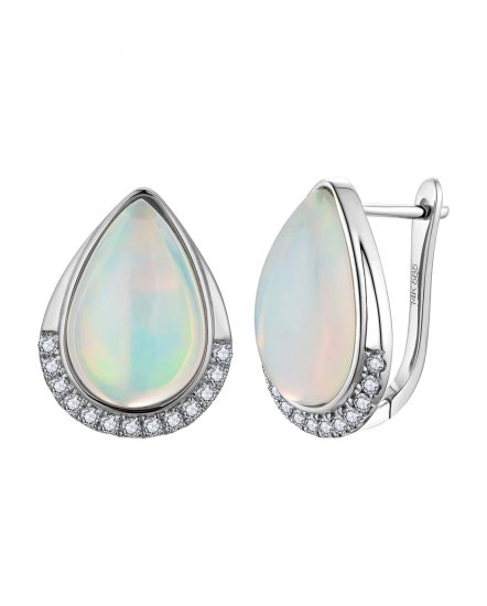 PEAR OPAL DIAMOND EARRINGS (TE2558)