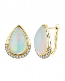 PEAR OPAL DIAMOND EARRINGS (TE2558)